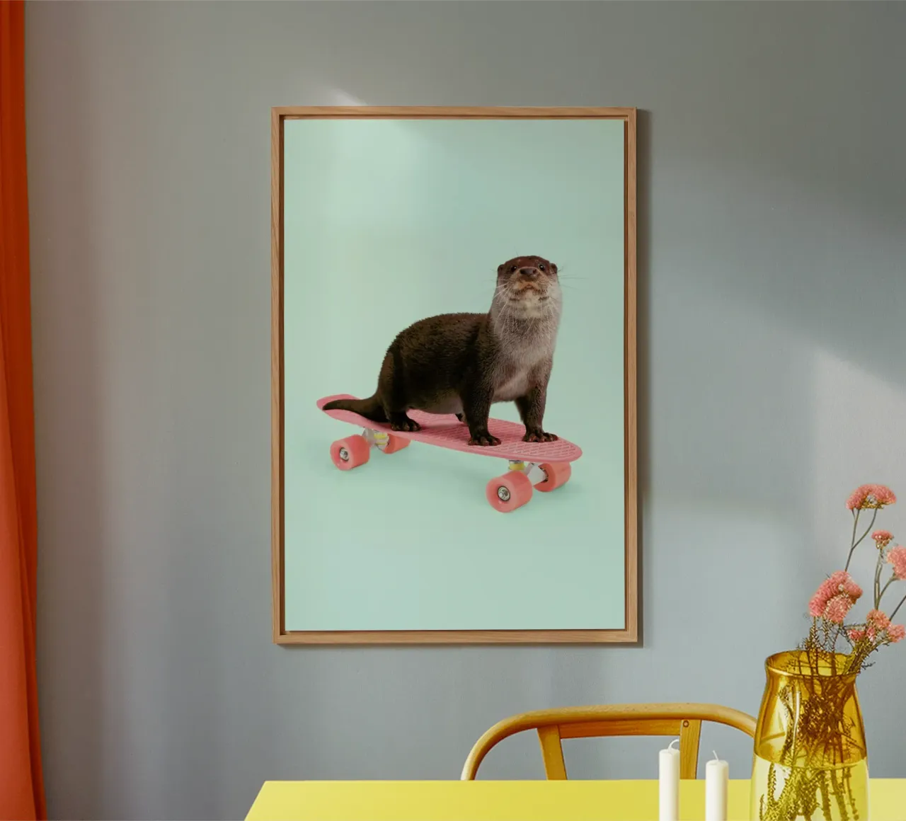Skate Otter alu-dibond by Paul Fuentes Design