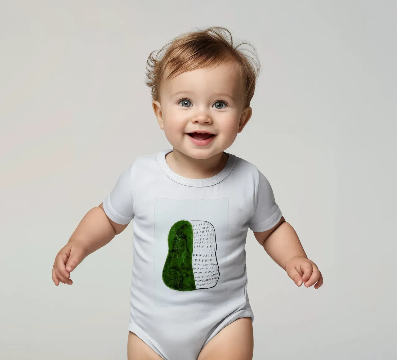 Cyra 13 short-sleeve baby romper by Froilein Juno