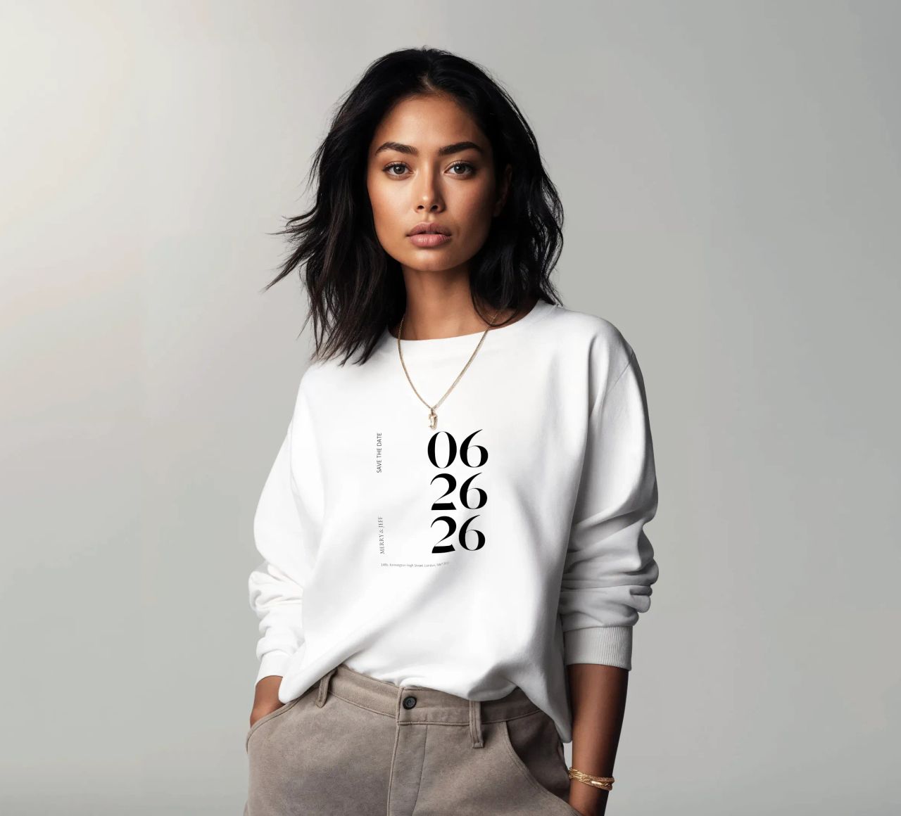 Personnalisation de l'invitation sweat de YV TYPOGRAPHY