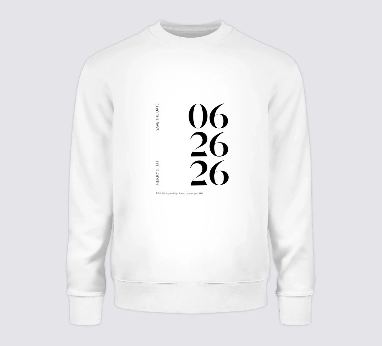 Personnalisation de l'invitation sweat de YV TYPOGRAPHY