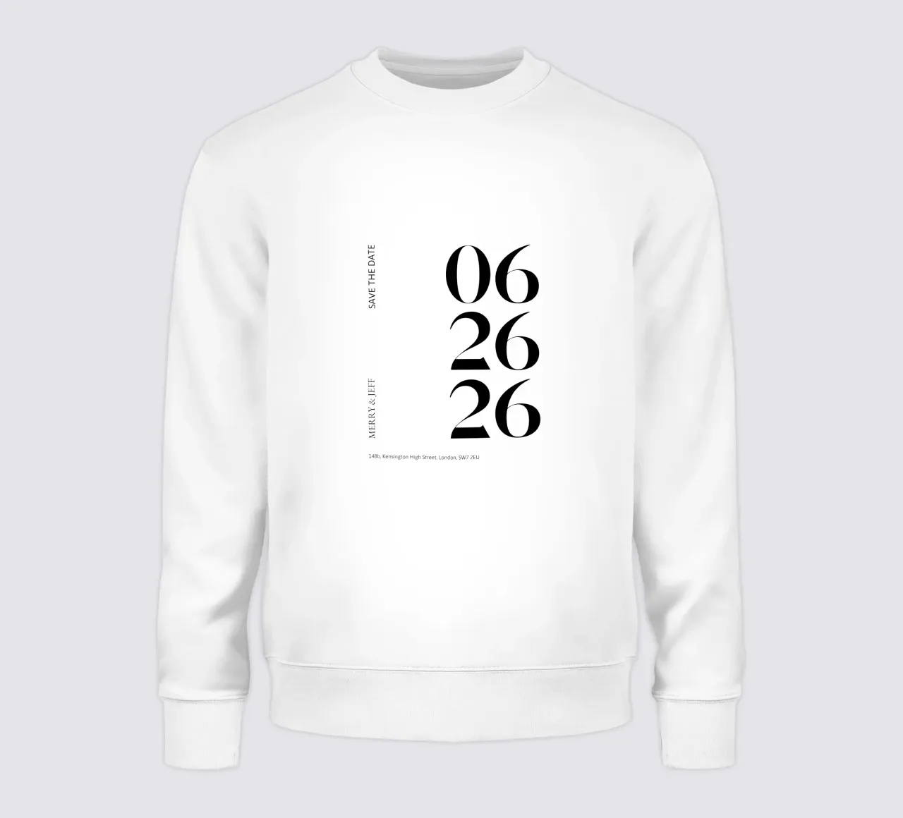 Personalización de invitaciones sudadera de YV TYPOGRAPHY