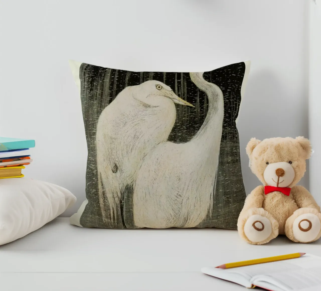 Van Hoytema - Twee Zilverreigers cuscino da Vintage by JUNIQE