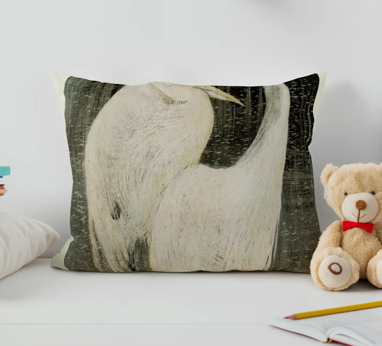 Van Hoytema - Twee Zilverreigers cuscino da Vintage by JUNIQE