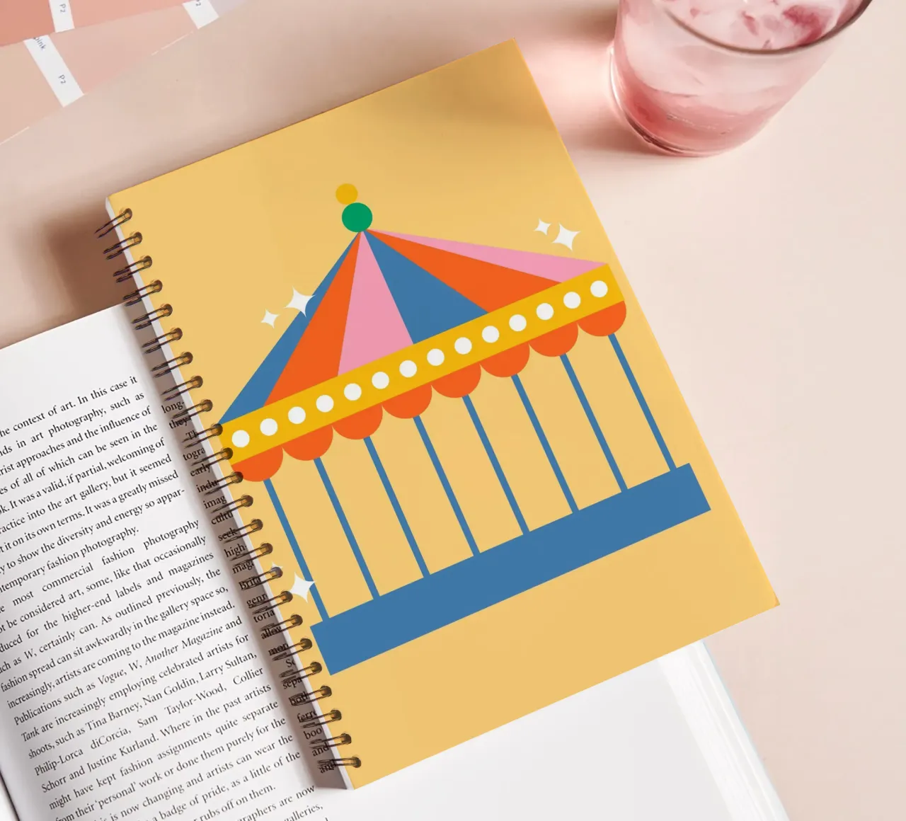 Carnaval Carousel Tent spiral notebook by galihstudio
