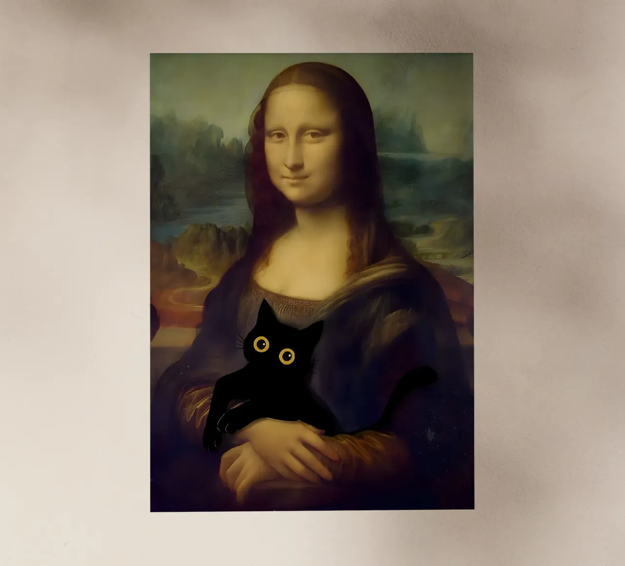 Mona Lisa With A Cat pellicola backlit da GoArt