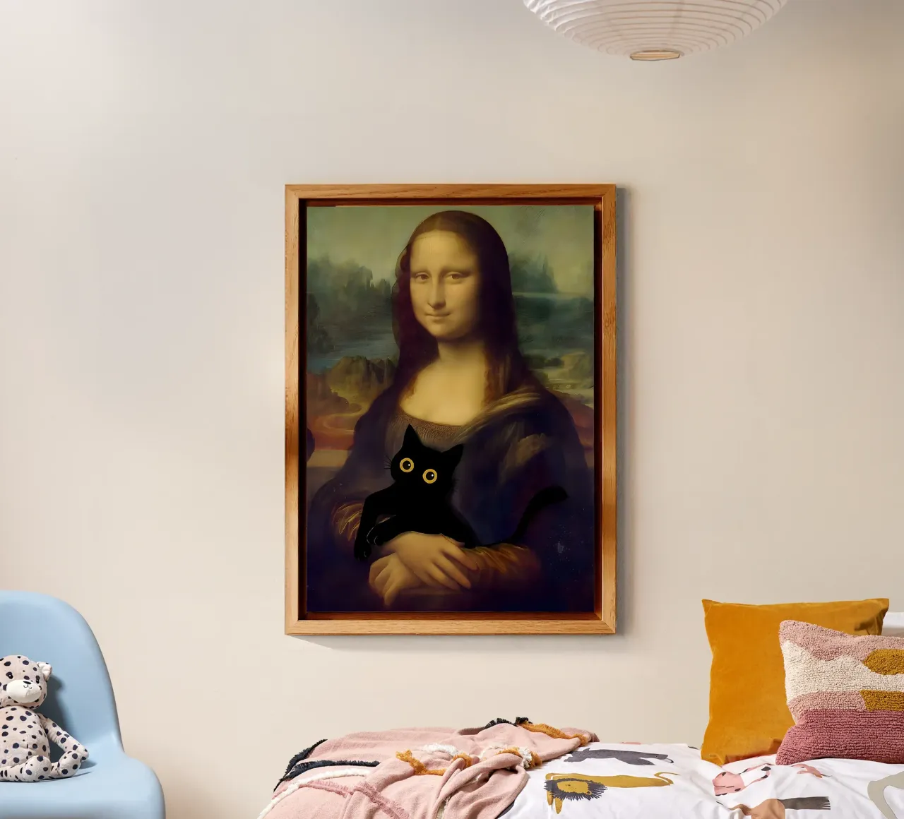 Mona Lisa With A Cat alluminio dibond da GoArt