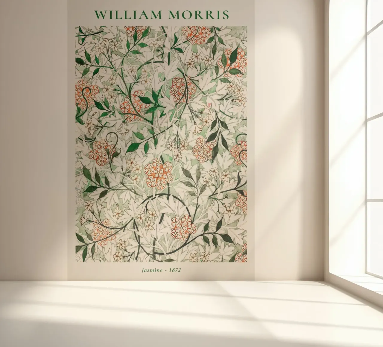 ornamentaler entwurf fließender viktorianischer william morris Fototapete von komo store