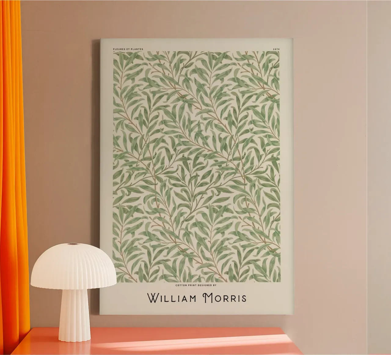 groene bladeren william morris wijnstokken canvas met Baklijst van komo store