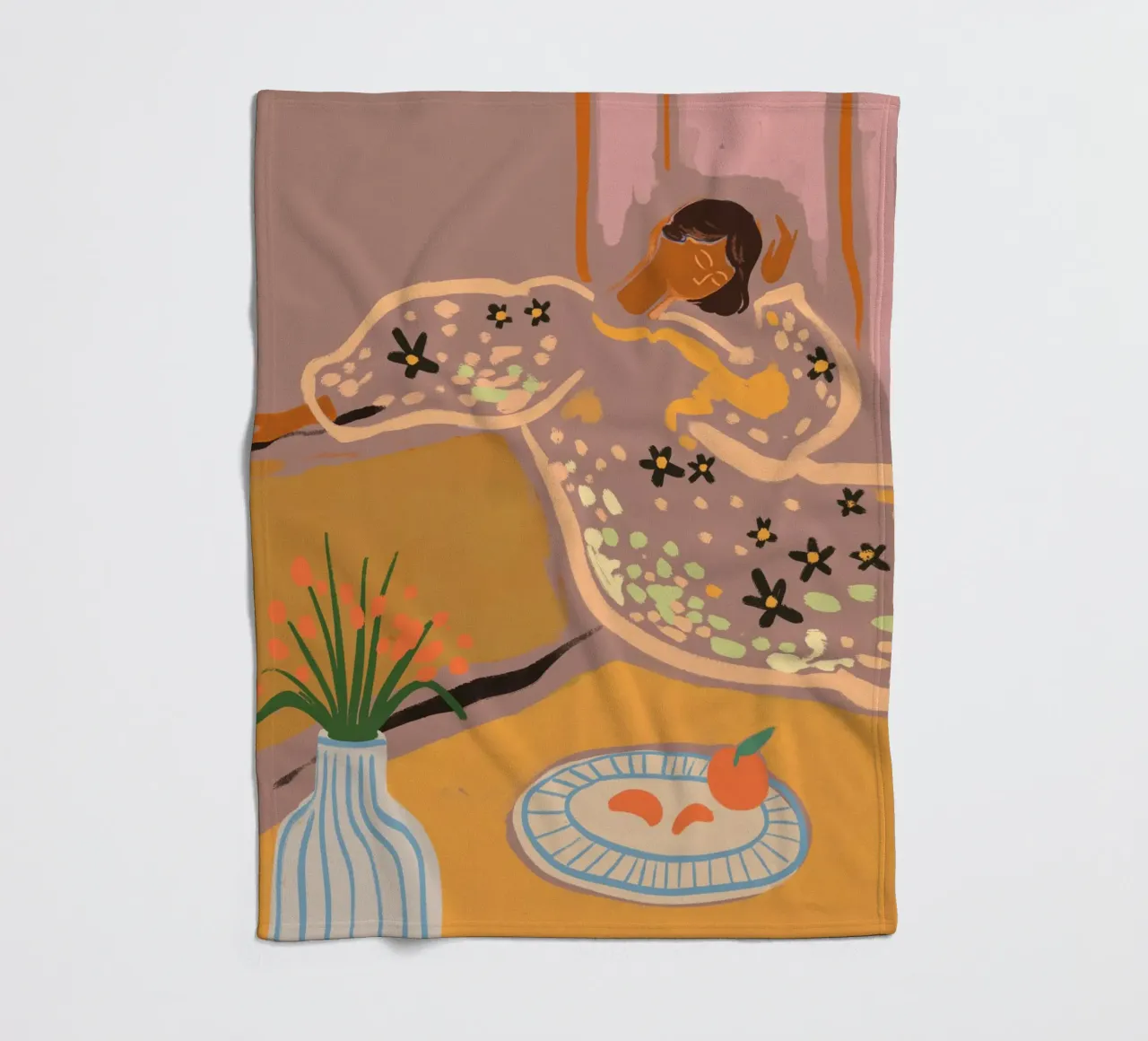 Slow Down Sunday fleece blanket by Arty Guava