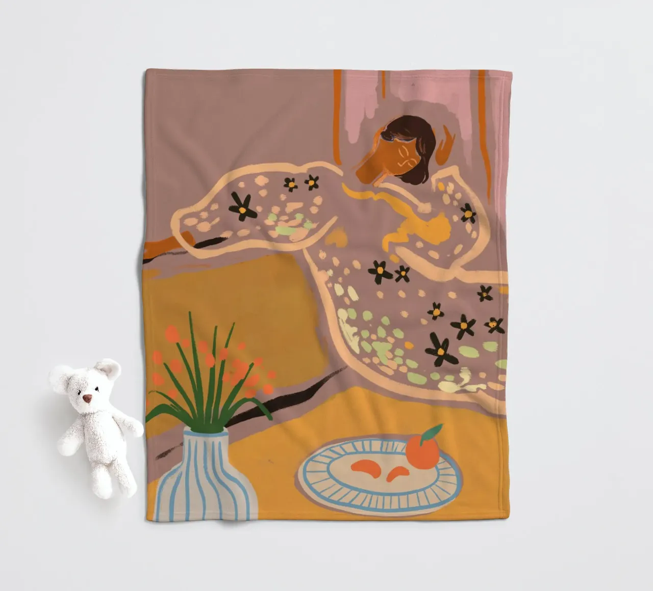 Slow Down Sunday fleece blanket by Arty Guava