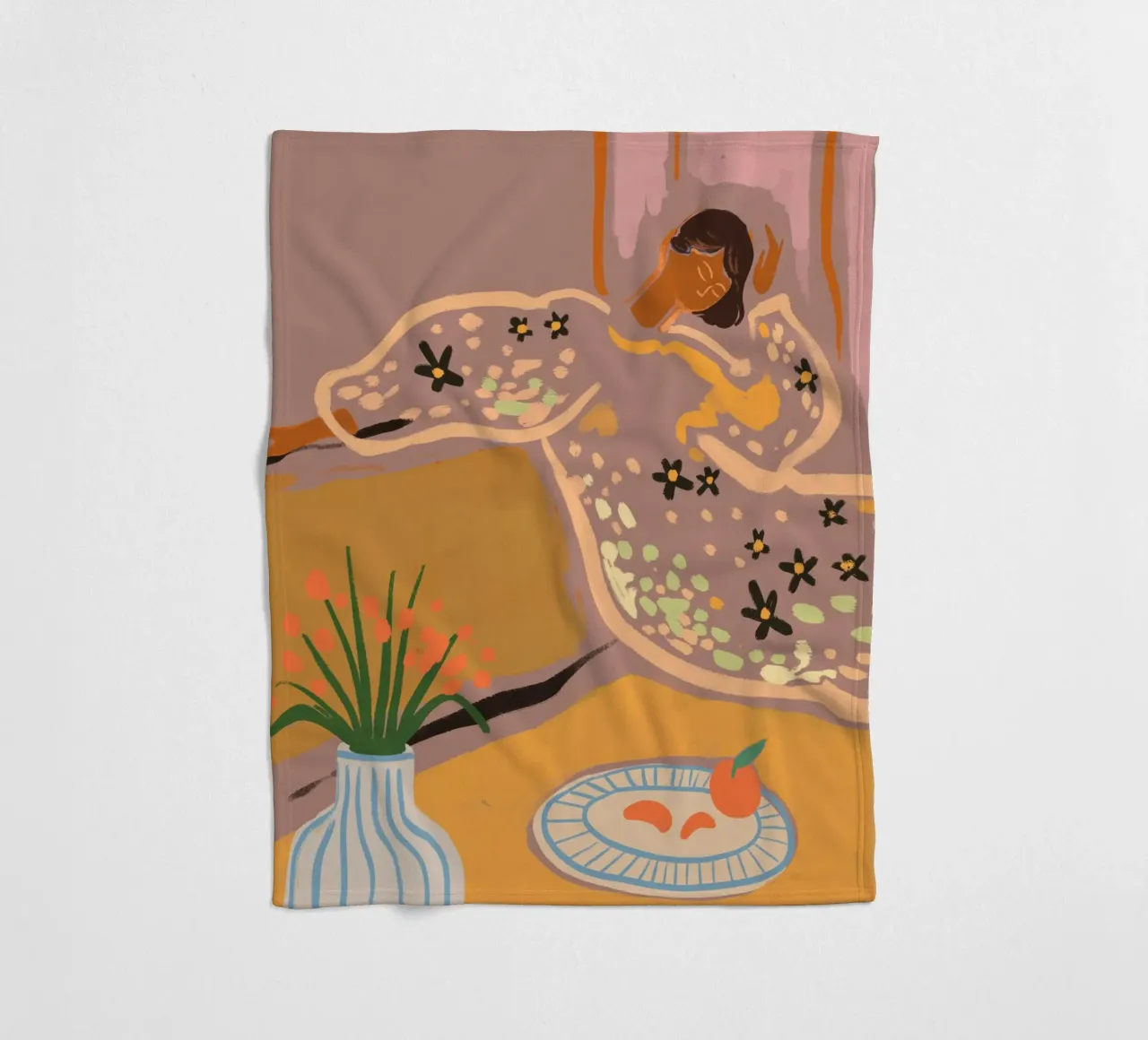 Slow Down Sunday fleece blanket by Arty Guava