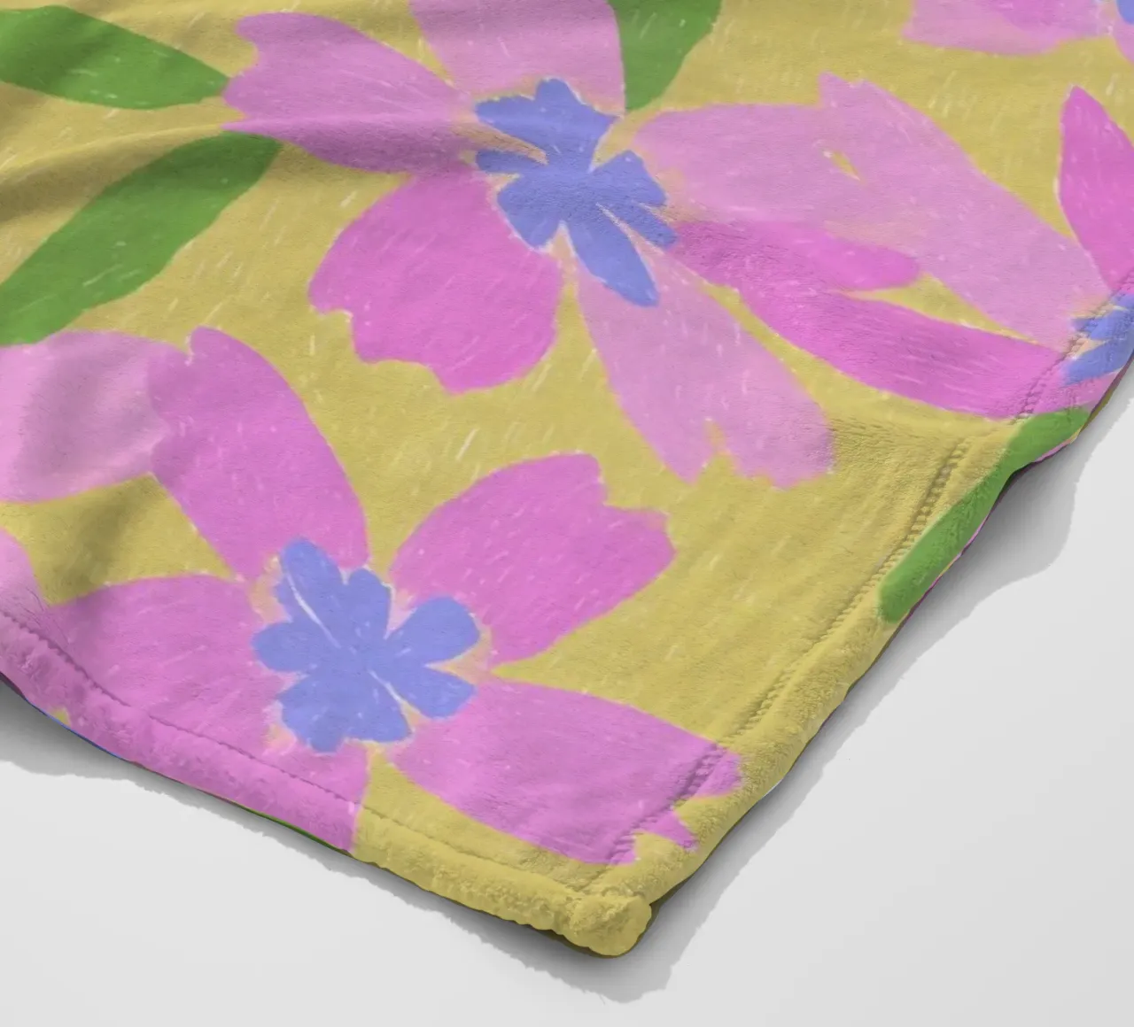 Fiori Pinki Pop coperta in pile da Carinaprint