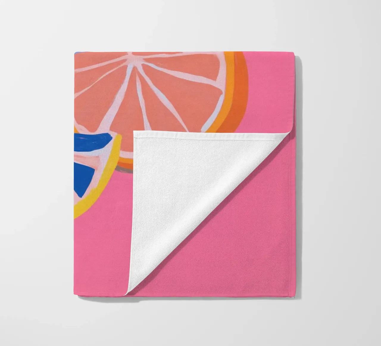 Pink citrus joy beach towel by Carinaprint