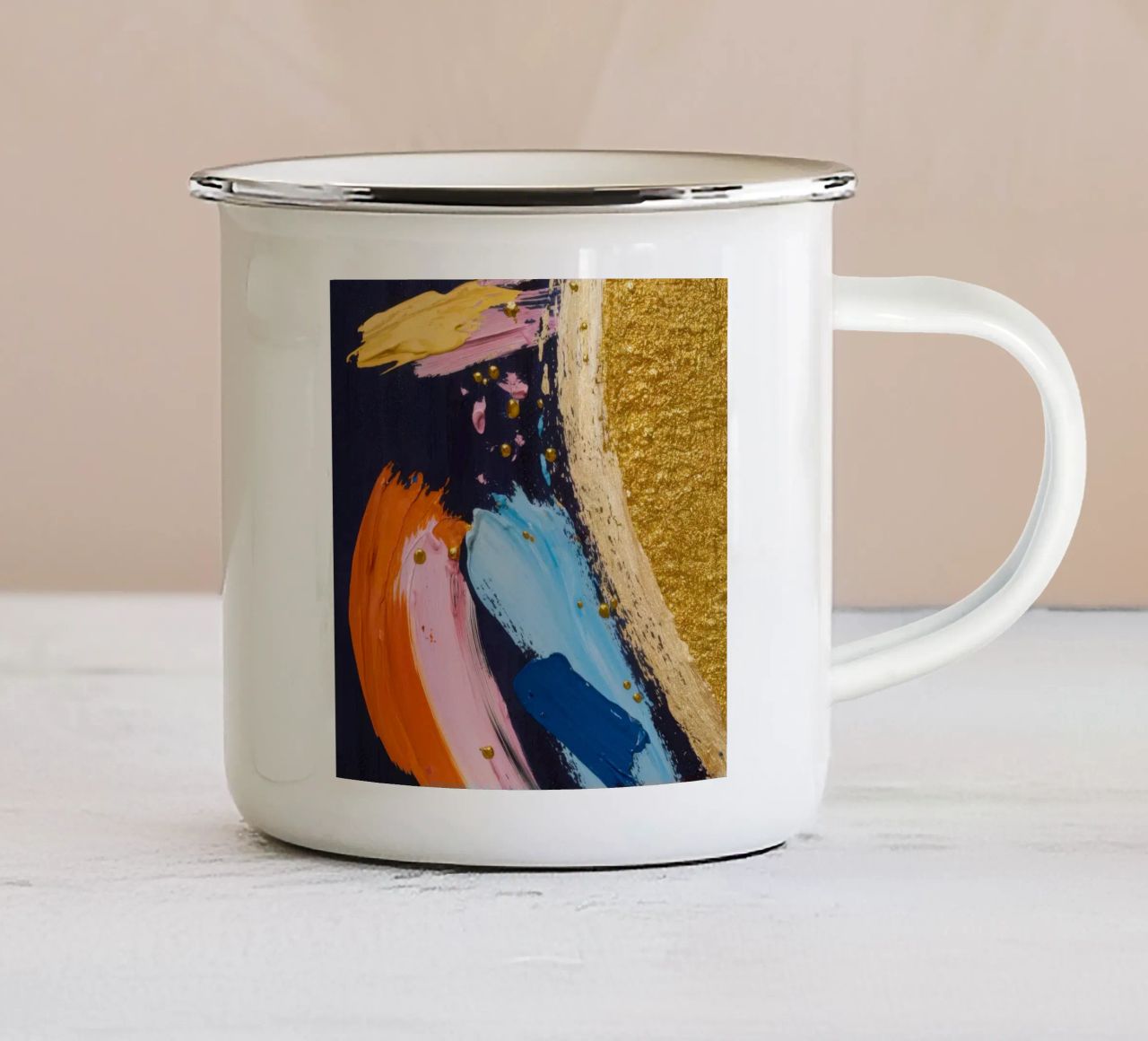 Vortice cosmico dorato tazza in smalto da Sublime Layers