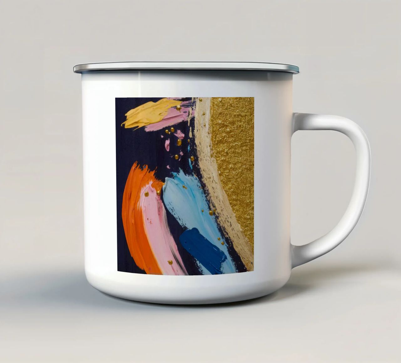 Vortice cosmico dorato tazza in smalto da Sublime Layers