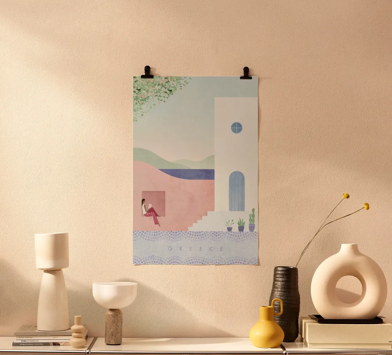 Greece poster avec cadre en bois de Henry Rivers