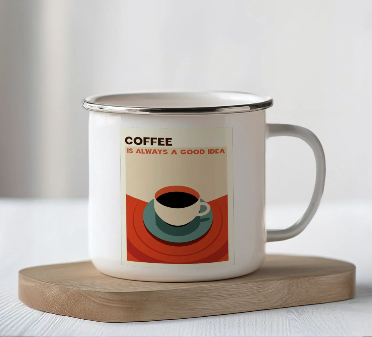 Il caffè è il migliore tazza in smalto da Maria studio