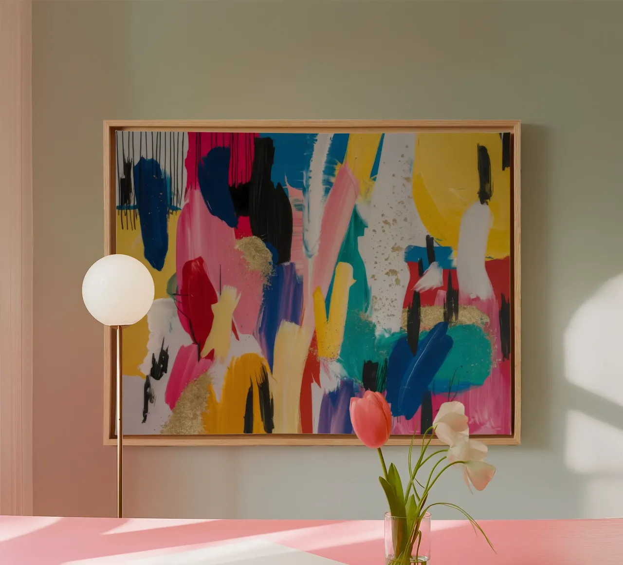Bruisende tintenmix canvas met Baklijst van Sublime Layers