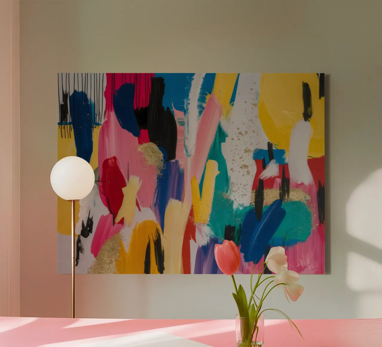 Bruisende tintenmix canvas met Baklijst van Sublime Layers