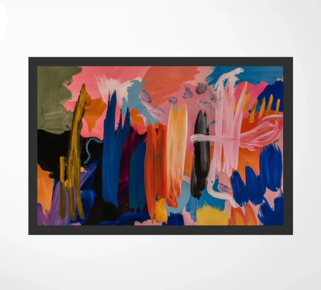 Fiery Azure Gestures doormat by Sublime Layers