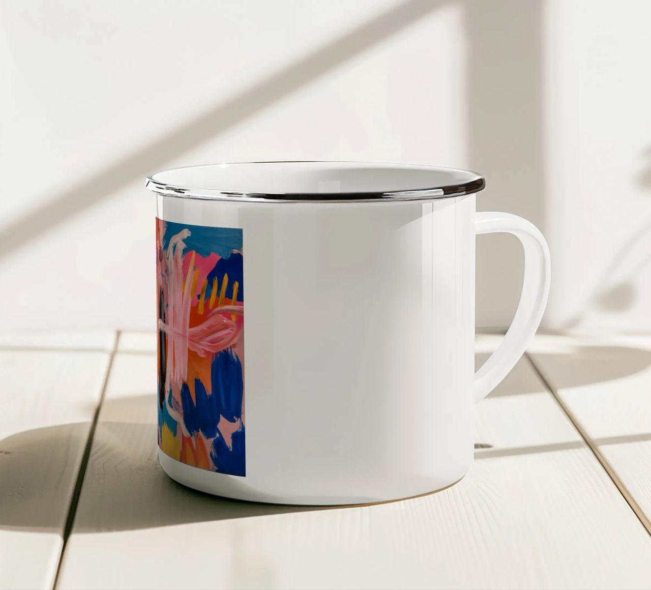 Gesti azzurri infuocati tazza in smalto da Sublime Layers