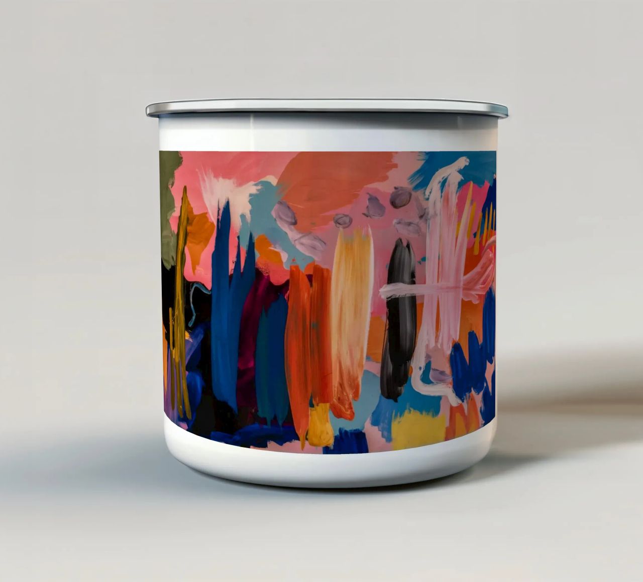Gesti azzurri infuocati tazza in smalto da Sublime Layers