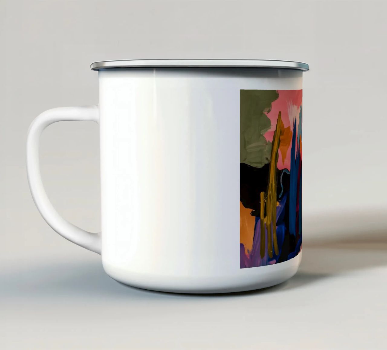 Gesti azzurri infuocati tazza in smalto da Sublime Layers