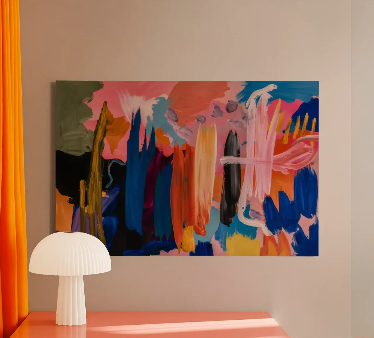 Fiery Azure Gestures canvas by Sublime Layers