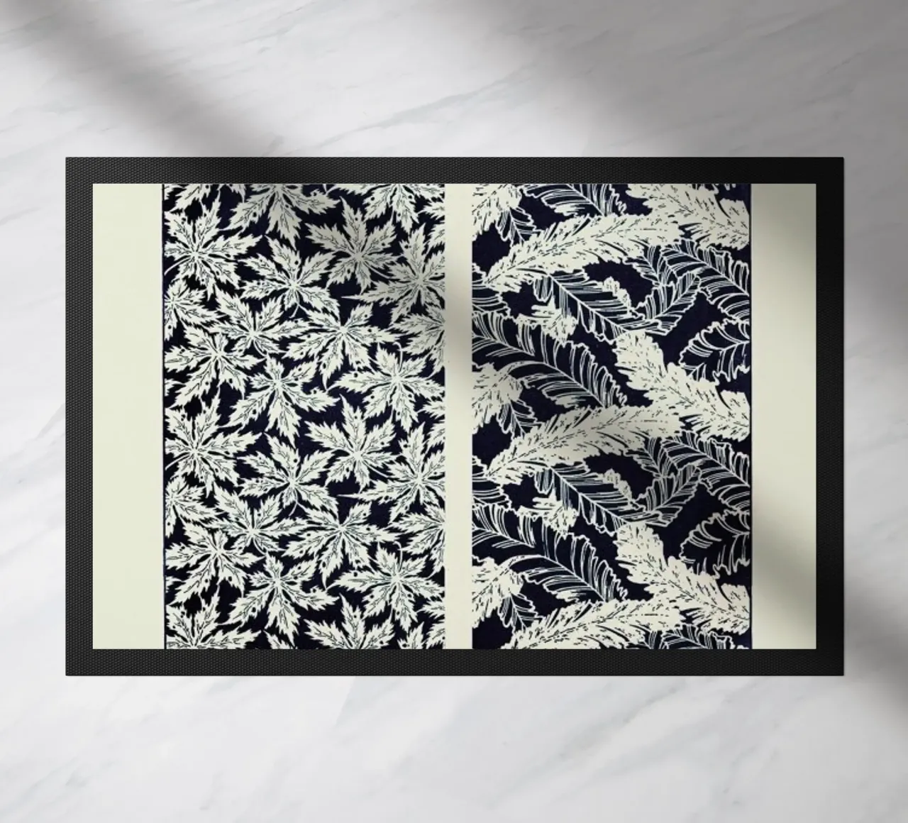 Japanese Leaves And Ferns Woodblock zerbino da Vintage by JUNIQE