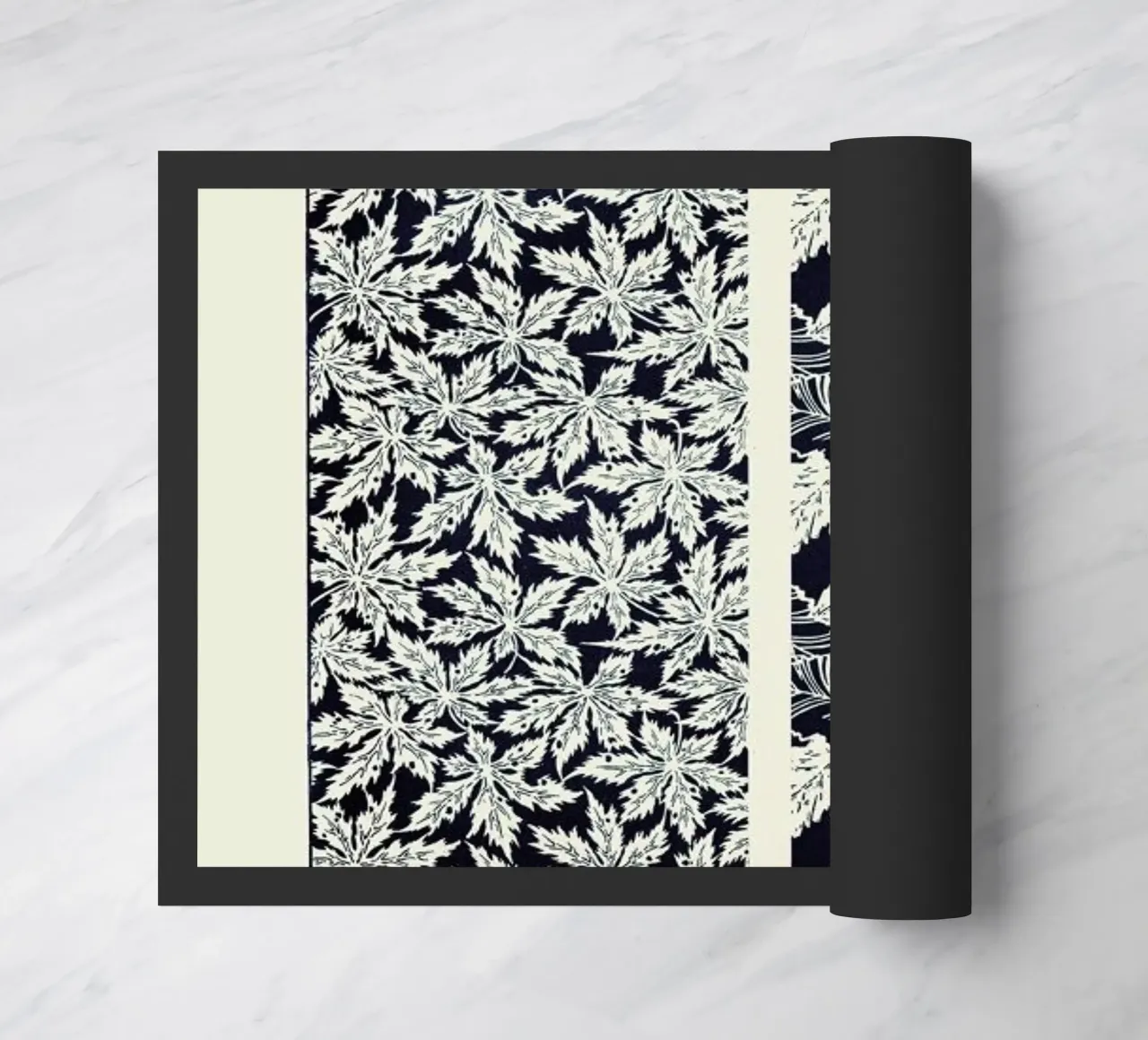 Japanese Leaves And Ferns Woodblock zerbino da Vintage by JUNIQE