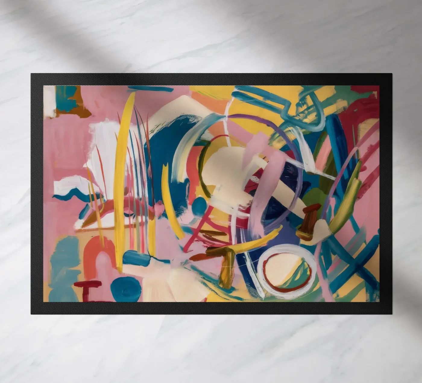 Whimsical Circle Dance doormat by Sublime Layers