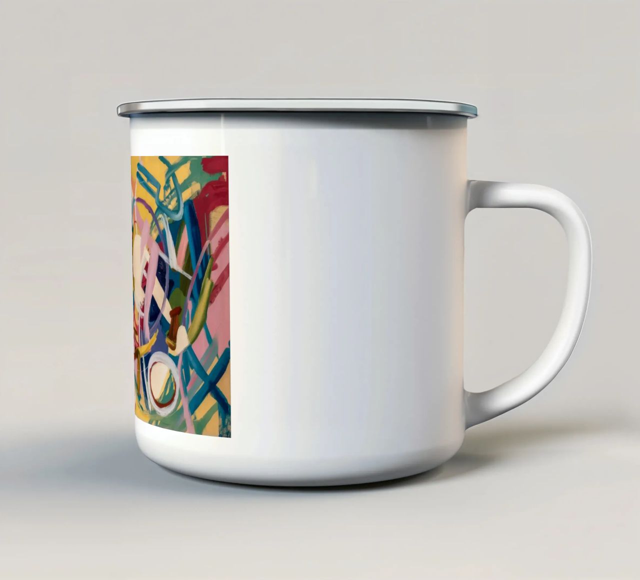 Danza di cerchio stravagante tazza in smalto da Sublime Layers