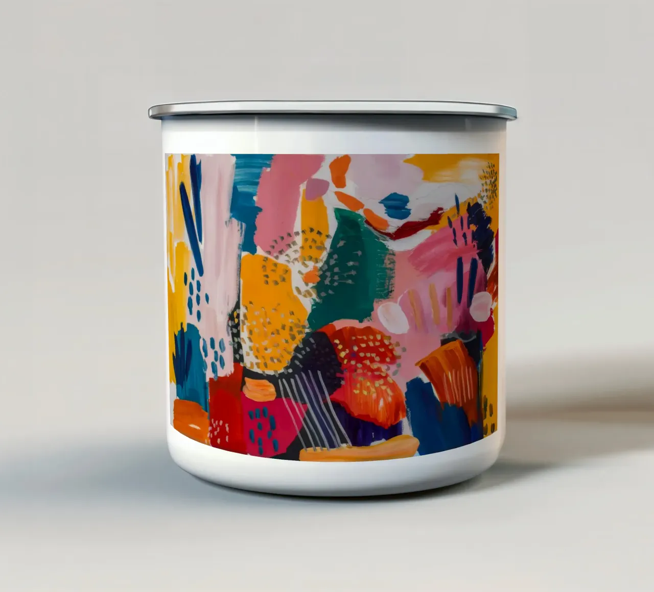 Scontro tra correnti dell'Inferno tazza in smalto da Sublime Layers