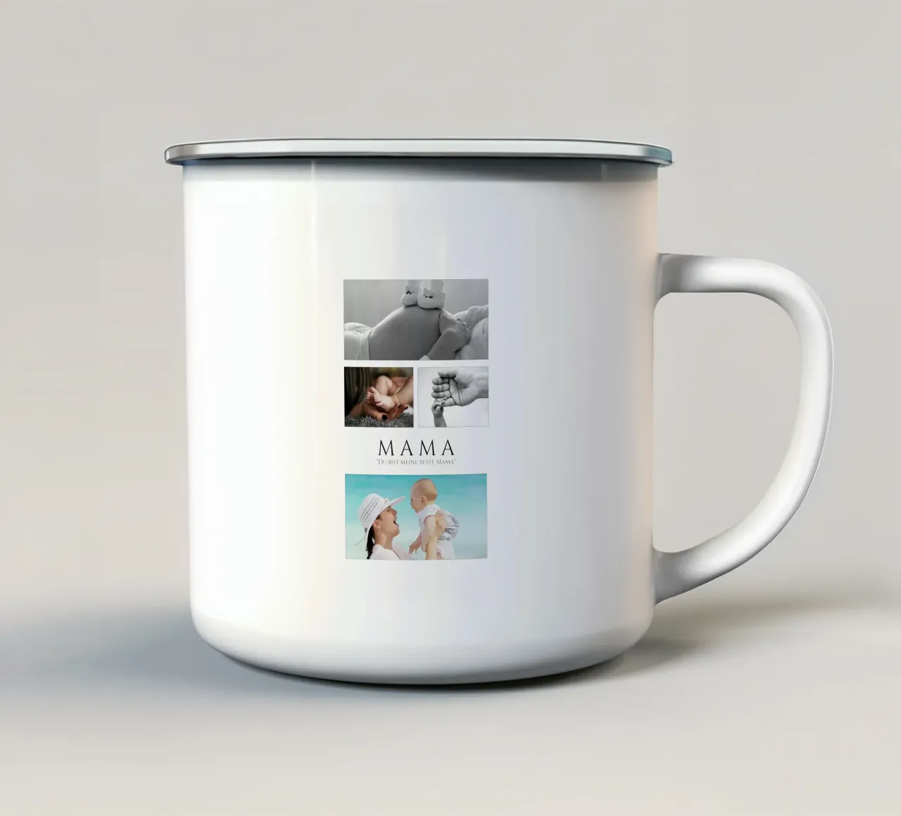 Mama Personalized Photo enamel mug by NEWEST CUSTOM SHOP