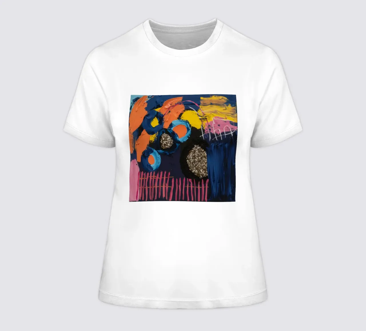 Cosmic Spark Grid women's fitted t-shirt by Sublime Layers