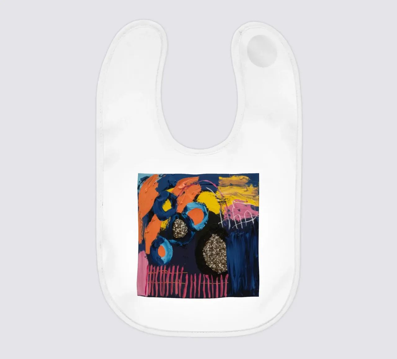 Cosmic Spark Grid baby bib by Sublime Layers