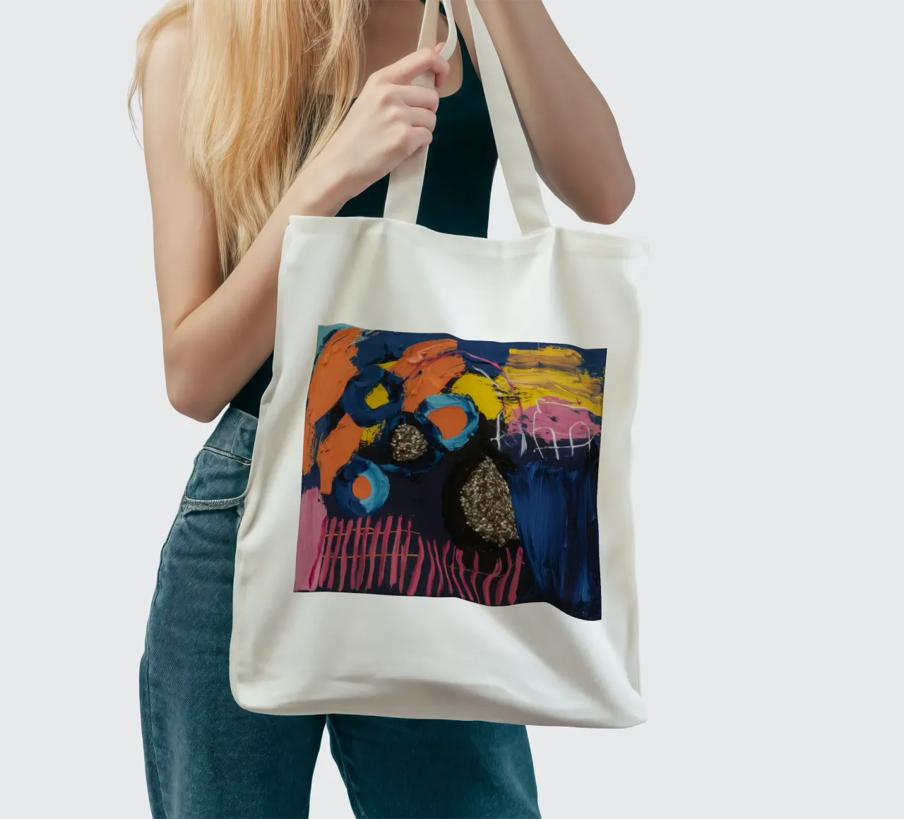 Cosmic Spark Grid tote bag by Sublime Layers