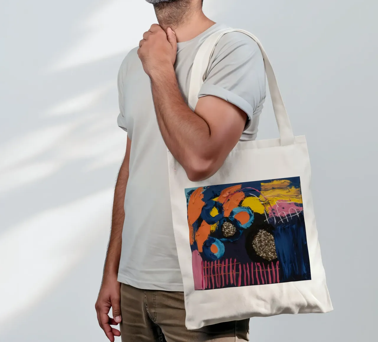 Cosmic Spark Grid tote bag by Sublime Layers