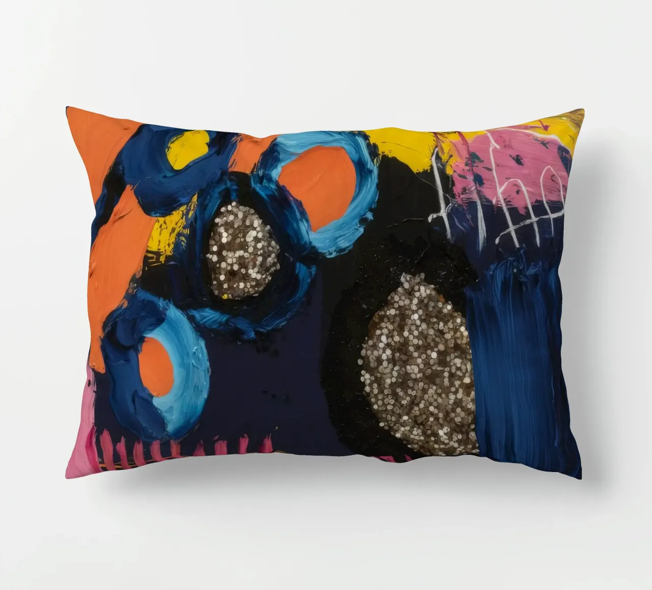 Cosmic Spark Grid decorative cushion by Sublime Layers