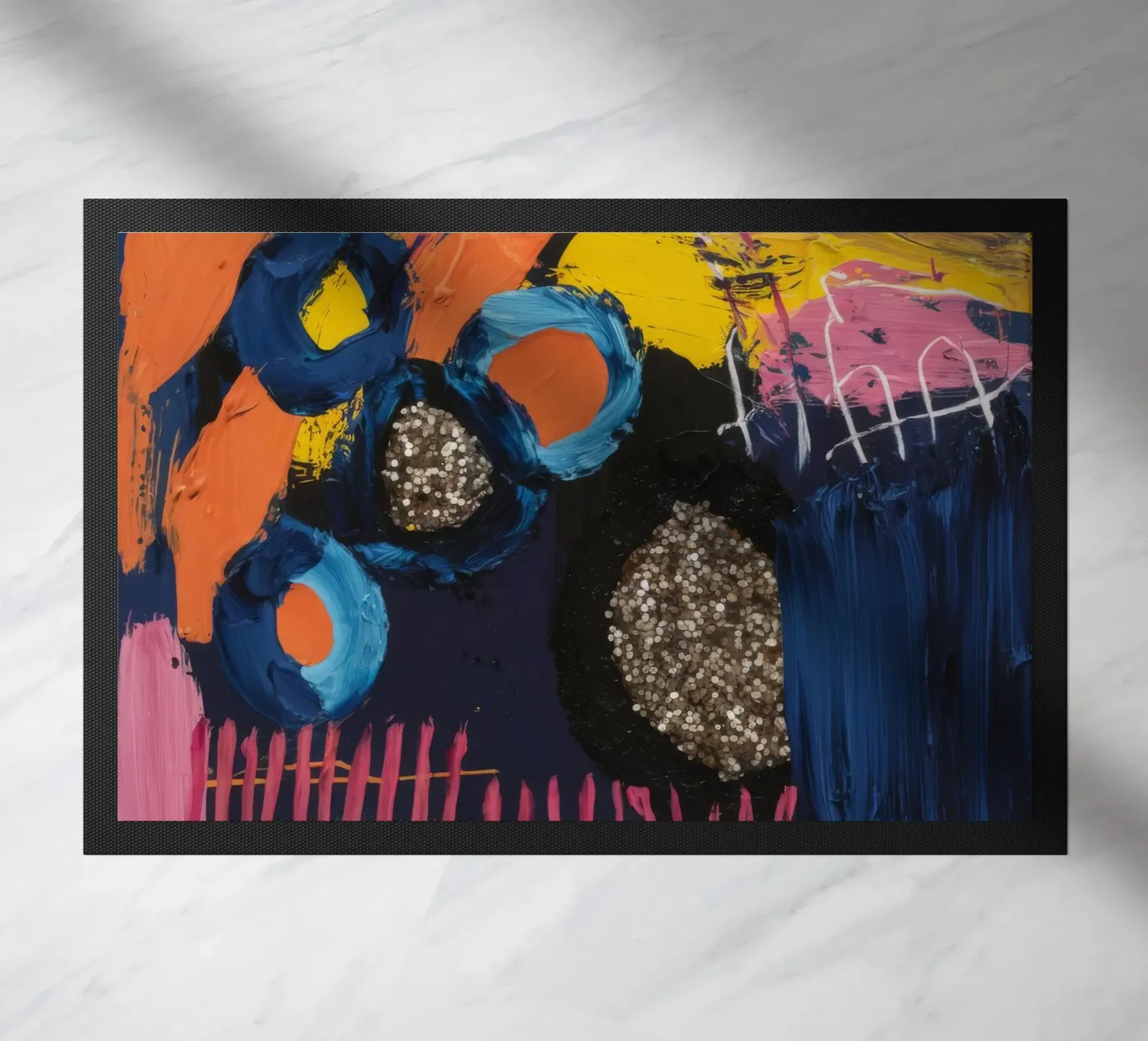 Cosmic Spark Grid doormat by Sublime Layers