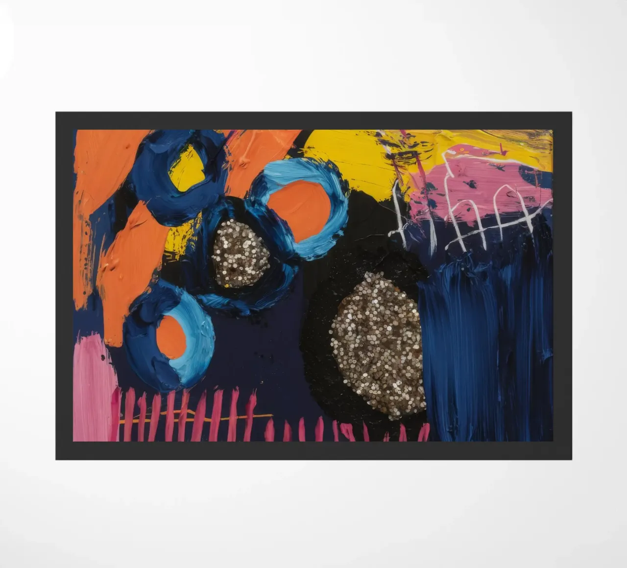 Cosmic Spark Grid doormat by Sublime Layers