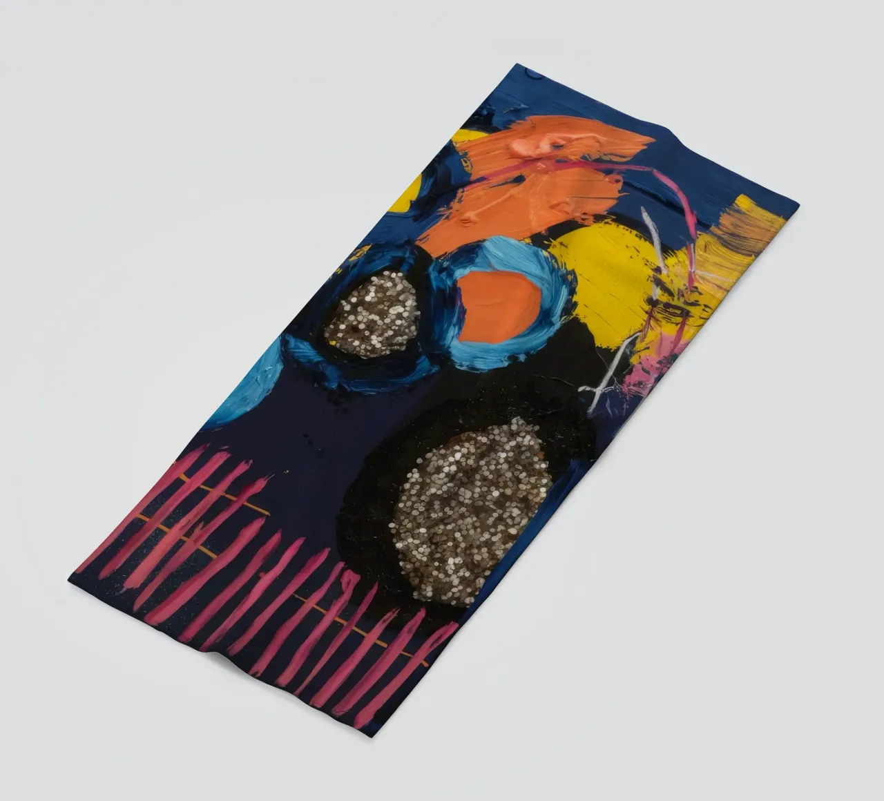 Cosmic Spark Grid beach towel by Sublime Layers