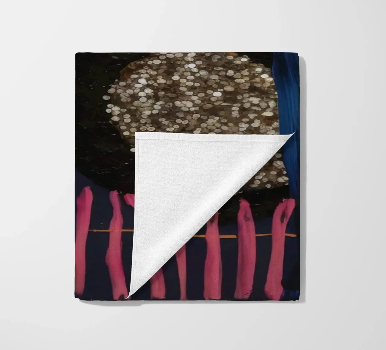 Cosmic Spark Grid beach towel by Sublime Layers
