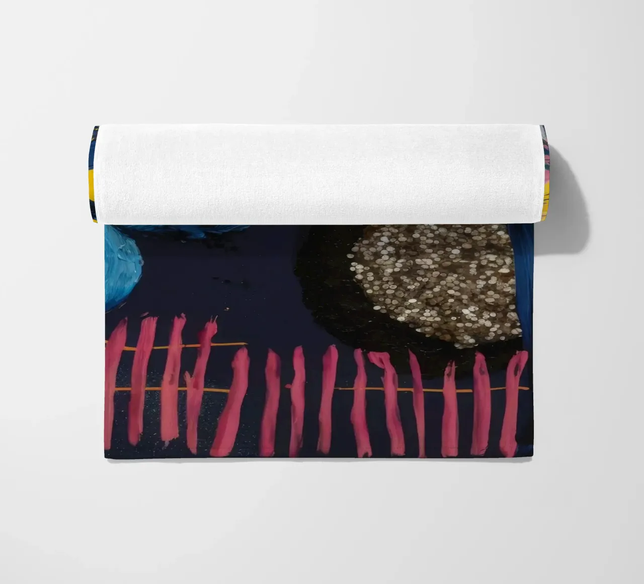 Cosmic Spark Grid beach towel by Sublime Layers