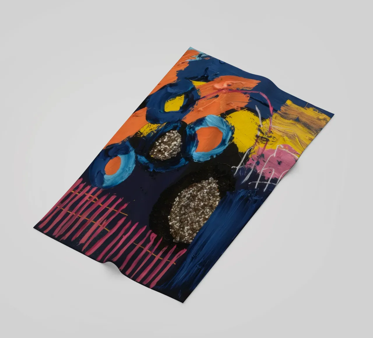 Cosmic Spark Grid beach towel by Sublime Layers