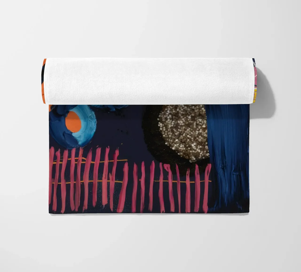 Cosmic Spark Grid beach towel by Sublime Layers