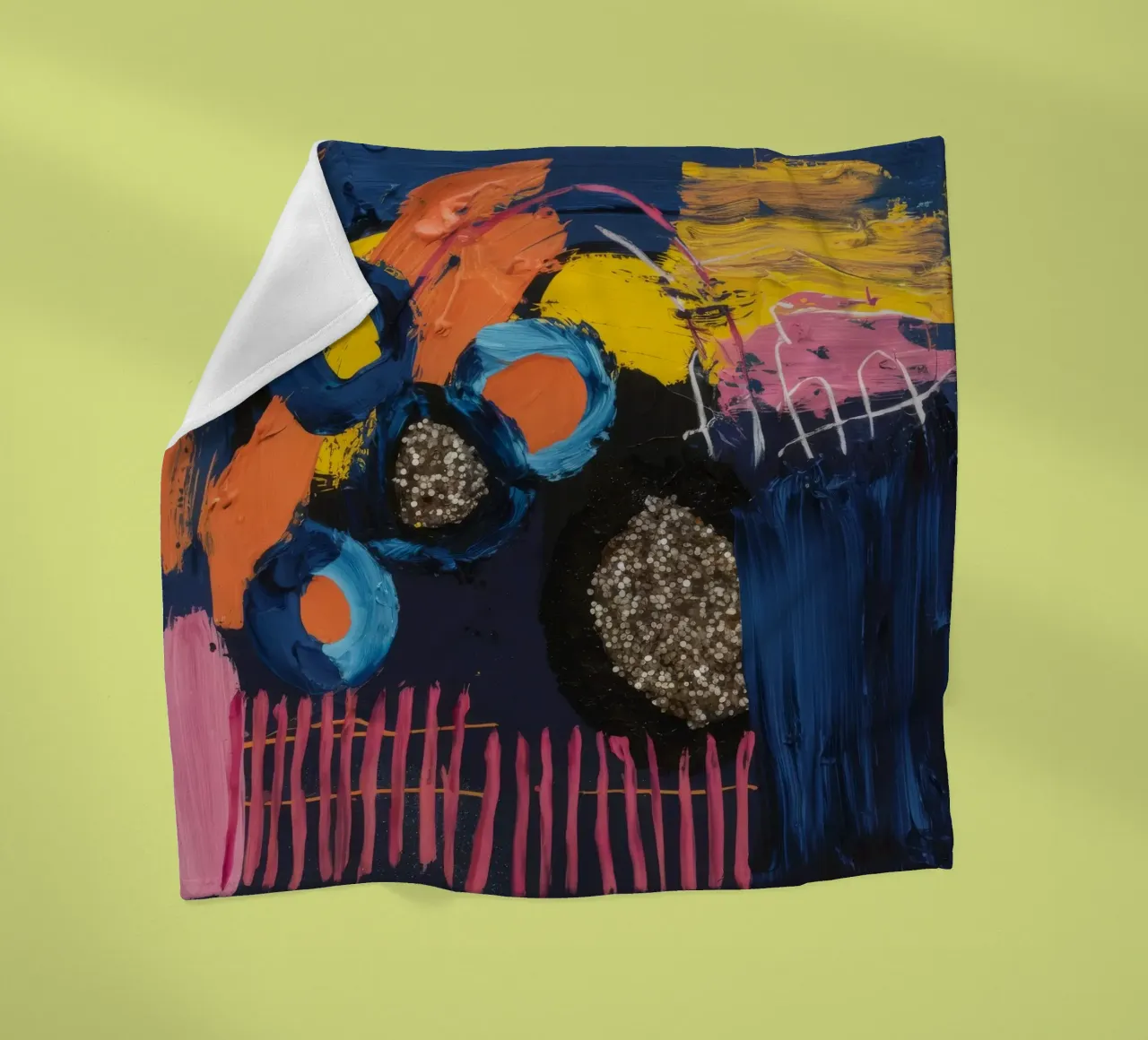 Cosmic Spark Grid fleece blanket by Sublime Layers