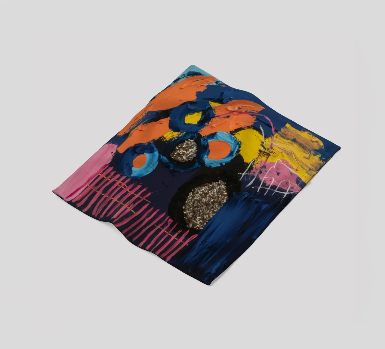 Cosmic Spark Grid fleece blanket by Sublime Layers