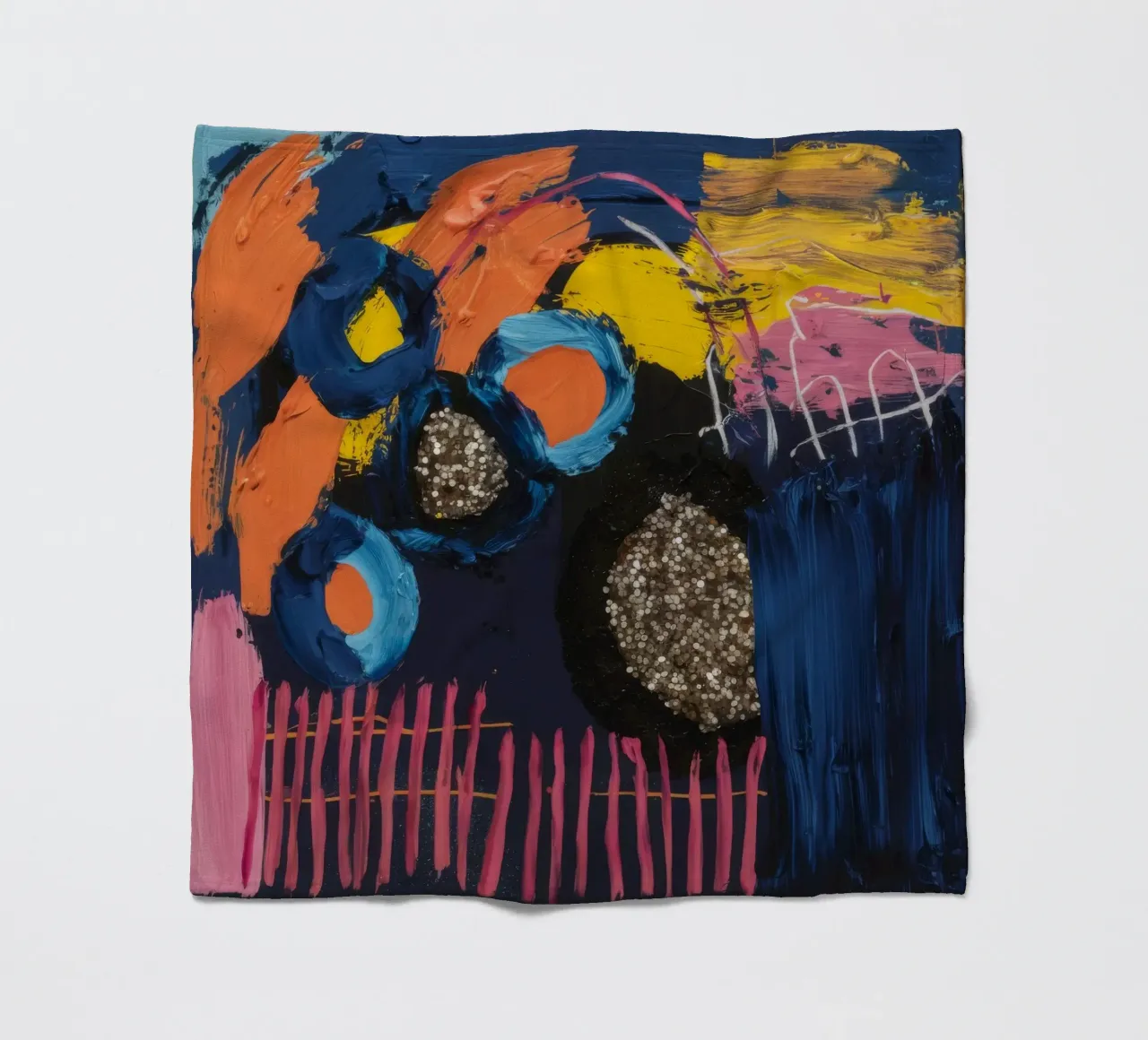 Cosmic Spark Grid fleece blanket by Sublime Layers