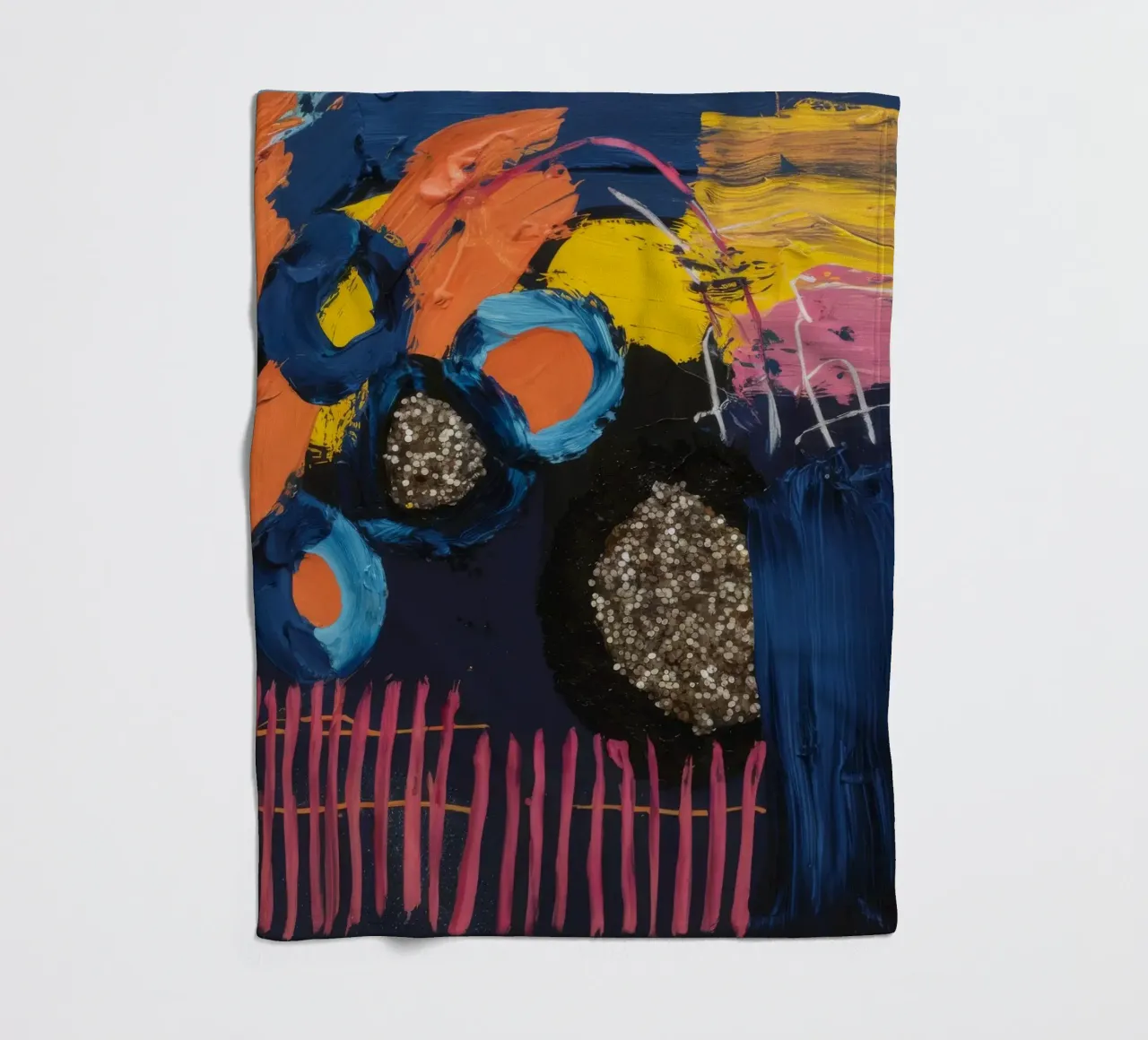 Cosmic Spark Grid fleece blanket by Sublime Layers